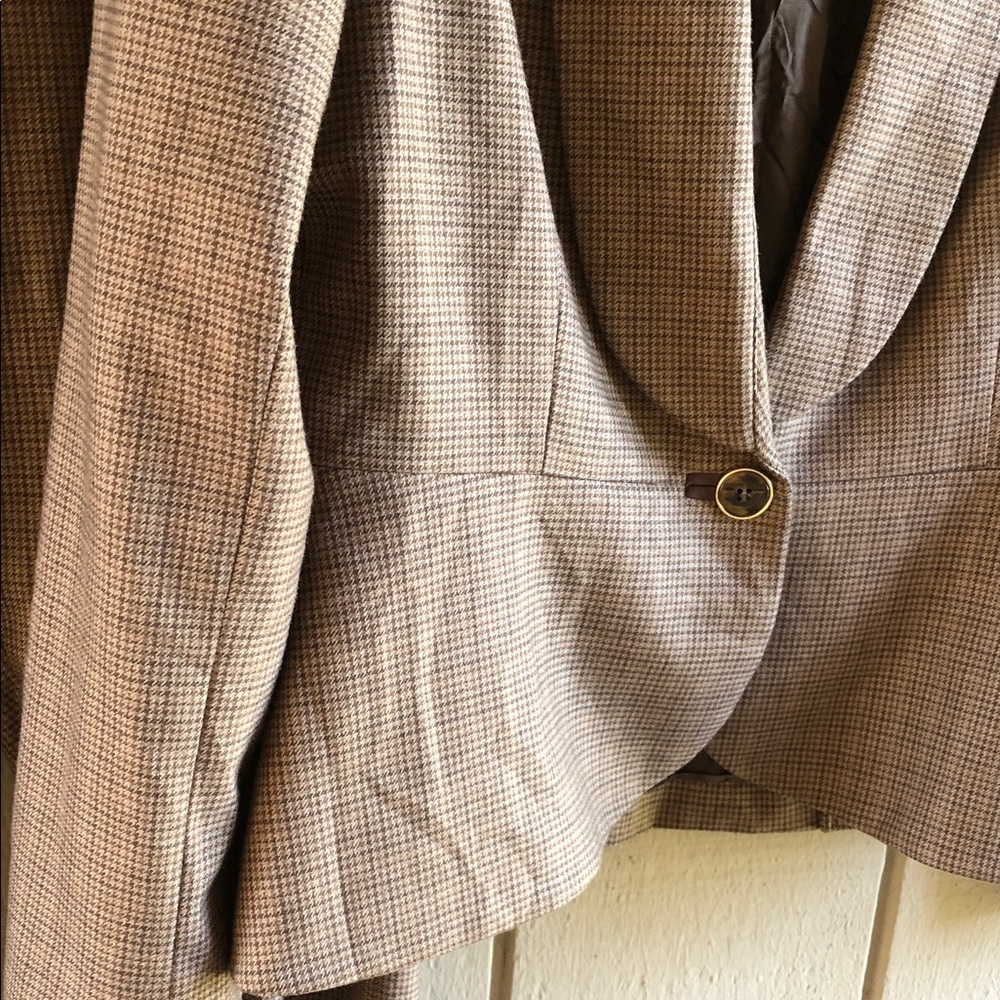 ANTONIO MELANI Brown Glen Plaid Women's Blazer & Pants Set - Picture 3 of 16